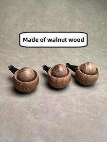 1pc Original Handmade Car Air Vent Diffuser, Small Round Egg-Shaped Natural Black Walnut Wood Aromatherapy Diffuser, Car Air Vent Essential Oil Diffuser, Unscented - Multi-color - View 5