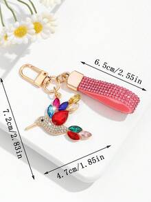 1pc Fashionable European And American Luxury High-End Exquisite Creative Versatile Bird Hummingbird Keychain Bag Pendant Accessory, Suitable For Women's Car Key Bag Pendant Accessory And Holiday Gift - Multicolor - View 6