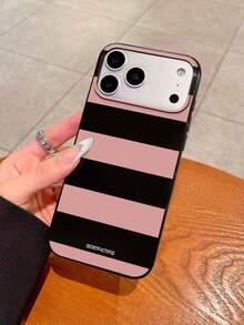 Pink Black Striped Elements Fashion Phone Cases Retro Geometric Striped Phone Case, SECRET FACTORUS Fashionable Pattern Protective Cover, Compatible With IPhone 17 / 17 Air / 17 Pro / 17 Pro Max, And Galaxy Phones, Compatible With S26/S26 PLUS/S26 Ultra Spring Gift Birthday Anniversary,International Version, Not The Domestic Version - Multicolor - View 3