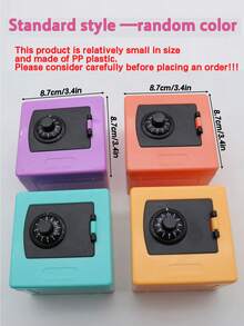 1 pieza Hucha de metal con contraseña y caja de monedas extraíble + 2 llaves, hucha de metal con doble cerradura y contraseña minimalista, regalo de cumpleaños - Multicolor - Ver 13