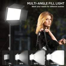Professional LED Photography Spotlight (160cm, With Adjustable Tripod) And Portable Square Fill Light (With Diffuser), Suitable For Photography, Live Streaming And Meetings; Provides Powerful Lighting, Ideal For Parties, Selfies, Video Recording And Zoom Calls; No Battery Required, Suitable For Photography And Vlogging, Includes Stand - Black - View 7
