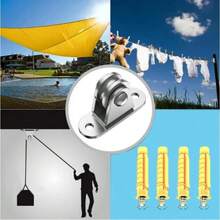 2/4Pcs Heavy Duty Fixed Pulley Detachable Pulley Block Kit Wall-Mounted Pulley Loading 176 Lb For Sliding Gate And Wire Rope - Silver - View 8