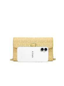 Dedoo Two-Tone Letter Print Casual Shoulder Bag, Envelope Bag, Chain Shoulder Bag, Women's Crossbody Bag, Fashionable And Versatile - Yellow - View 5