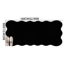 1pc Black Wavy Edge Asymmetrical Area Rug, Decorative Carpet, Floor Mat, Living Room Rug, Bedroom Rug, Universal Carpet - Black - View 12
