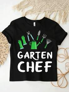 T-Shirt mit deutschem Text "Gartenarbeit" im Y2K-Stil, lockere Passform, Unisex, für Männer und Frauen, Streetwear für Strand, Fotografie und Urlaub, bequem. - Weiss - Übersicht 9