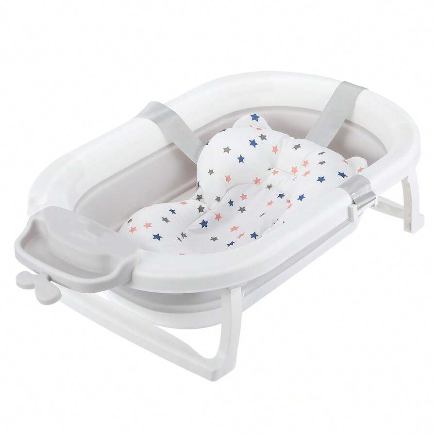 Ultimate Portable Ergonomic Baby Bathtub, Soft Cushion Bath Pad, For Bathing Newborns To Toddlers (0-36 Months) - 白色 - 查看 1