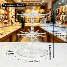 1 Three-Tier/Two-Tier/Single-Tier Rotating Jewelry Rack, Household Storage Rack, Key Rack, Multi-Layer Hairband Rack, Daily Small Item Rack - Multicolor - View 2
