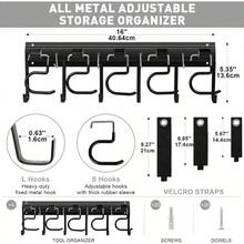 Metal Garage Organizer Wall Mount, 4 Pack Garden Organizer With Extension Cord Straps, Garage Organization Hooks And Hangers Shed, Yard Storage, Wall Holder Hanging Broom Mop - Multicolor - View 9