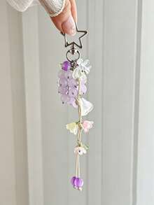 1pc Fresh Grape Star Keychain Pendant Green Grape Lily Of The Valley Phone Chain Cute Bag Charm - Multicolor - View 8