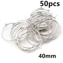 50pcs 20-40mm Beading Hoops Earrings Big Circle Ear Hoops Earrings Wires For DIY Jewelry Making Accessories Supplies - Circle Hoops - View 33