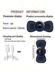 AXH. EMS Electric Pulse Neck Massager, 8 Massage Modes, 19 Intensity Levels, Comes With Deep Relaxation Pads, Effectively Relieves Stress And Soothes Muscles - Black - View 3