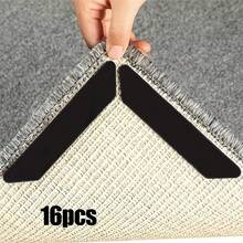 16 buah Bantalan Anti Selip Karpet Hitam, Stiker Anti Selip untuk Menempelkan Karpet dan Permadani, Bantalan Anti Geser, Bantalan Karet yang Dapat Digunakan Kembali, Cocok untuk Karpet, Seprai, dan Lantai Kayu - A - View 4