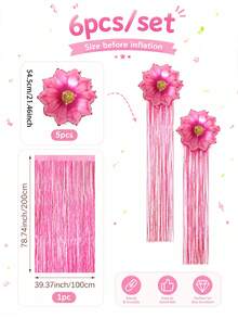 6 Peças Decorações de Cortina com Borlas de Girassol Dourado/Rosa/Vermelho/Roxo - Bola de Folha de Girassol de 21,5 Polegadas com Borla de 2m, Suprimentos de Festa de Luxo, Perfeito para Decoração de Festa de Aniversário, Festa de Princesa, Casamento, Ação de Graças, Dia dos Namorados, Eventos de Despedida de Solteira. - Cortina de chuva de flores - Visão 12