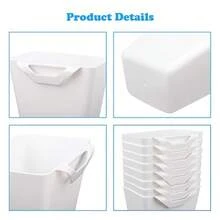 8 Pack Hanging Cup Holders, Multipurpose Rolling Cart Accessories Utility Cart Accessories For Art And Craft Supplies, Space Saving Hanging Storage Basket Pencil Holder Makeup Organizers - White - View 6