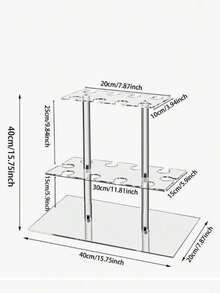 1 Set Party Champagne Display Rack, 2-Tier/3-Tier Thickened Transparent Acrylic Champagne Tower Wine Glass Stemware Holder For Wedding Party - Clear - View 6