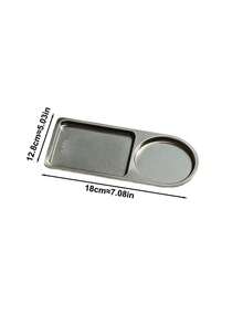 1pc European Luxury Stainless Steel Plate, Vintage Court Style Rectangular Dinner Plate, Ins Style Cake Plate, Exquisite Afternoon Tea Dessert Tray - Multicolor - View 6
