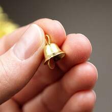 10/20/30pcs Mini Gold Bells - Christmas Decor, Wreaths And Holiday Decorations, Open Bell Shape, Metal Christmas Bell Pendants, Suitable For Christmas Tree Decoration, Party Decor, Wedding, Percussion Instruments, DIY Crafts And Party Favors - one-size - View 9