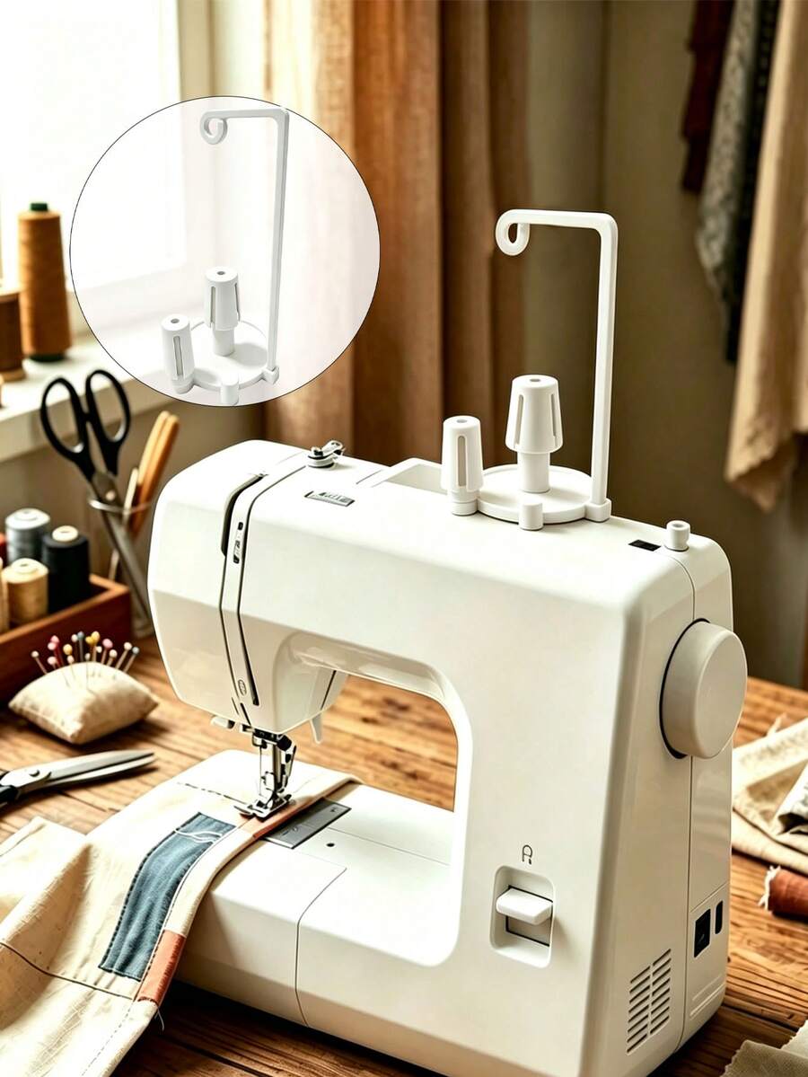 Sewing Machine Top-Mounted Thread Spool Holder - Vertical Large Spool Rack With Anti-Tangle Guide - Universal Accessory For Home Sewing Machines And Overlockers - Professional Sewing Studio Equipment - Multicolor - View 1