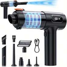 Mini Car Vacuum Cleaner 11000PA Powerful Suction Handheld Rechargeable Vacuum With LED Light And Multiple Accessories Portable For Car Interior, Home And Office Use 11.1V 2000mAh - Wireless - View 10
