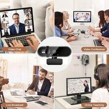 1080P HD Webcam For Computer, Suitable For Online Classes, Meetings And Live Streaming, With USB Connection, Built-In Microphone, Auto Focus And Full HD Function - View 5