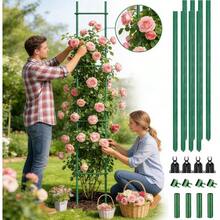 20pcs Plant Support Stakes | Adjustable Reusable Weatherproof - Garden Plant Connector Stakes Kit - For Indoor Outdoor Backyard Gardening Planting Tomato Cucumber - 20-piece Vegetable Rack Set - View 2