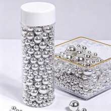 130g/4.59oz Silver Cake Decoration Pearls, Cake Decoration Ornaments, Ice Cream, Cupcake, Baking, Cake Decoration, Wedding, Birthday Party, Christmas Party Dessert Decoration, For Decorative Use Only, Non-Edible - Multicolor - View 2