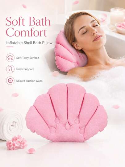 1 pieza Color Mixto--Almohada de Baño con Ventosa: Una almohada de baño inflable portátil con función de soporte para el cuello. Disponible en cuatro colores, este accesorio de baño elegante es adecuado para todas las estaciones. La almohada súper suave y cómoda presenta un diseño ergonómico que se ajusta perfectamente a la curva de la parte posterior de la cabeza. Esta almohada inflable de "gravedad cero" es ideal para usar en bañeras y bañeras de SPA, proporcionando un soporte efectivo para el cuello y la cabeza. Diseñada para la relajación durante el baño, es un regalo ideal para mujeres - perfecto para cumpleaños, Día de la Madre o Navidad
