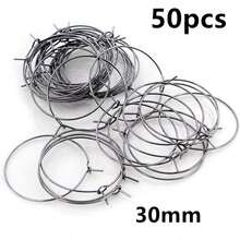 50pcs 20-40mm Beading Hoops Earrings Big Circle Ear Hoops Earrings Wires For DIY Jewelry Making Accessories Supplies - Circle Hoops - View 19