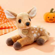 1pc Realistic Prone Position Deer Plush Doll, Soft Comfortable 3D Prone Deer Doll, Valentine's Day Surprise Gift For Best Friend/Girlfriend, Children's Hug Pillow, Zoo Souvenir Plush Doll, Birthday Gift, Christmas, Halloween - Multicolor - View 6