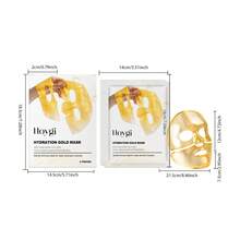 Hoygi 4/8 Peças Máscara Facial Dourada, 24K, Centella Asiática, Colágeno Firmador, Ácido Hialurônico, Máscara e Patch de Cuidados com a Pele, Rotina de Cuidados Noturnos, Conjunto de Presente, Autocuidado, Tamanho de Viagem para Cuidados Diários com a Pele - máscara facial 24K - Visão 9