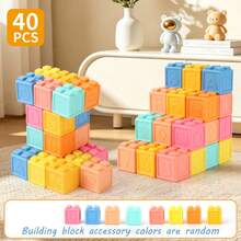 Soft Rubber Building Blocks For Infants, Educational And Cognitive Toys For Early Learning, Stacking And Building, Designed For Grasping Training, Chewable Soft Rubber Toys, Suitable For Baby, Promoting Cognitive Development, Birthday/Halloween Gift - Multicolor - View 16