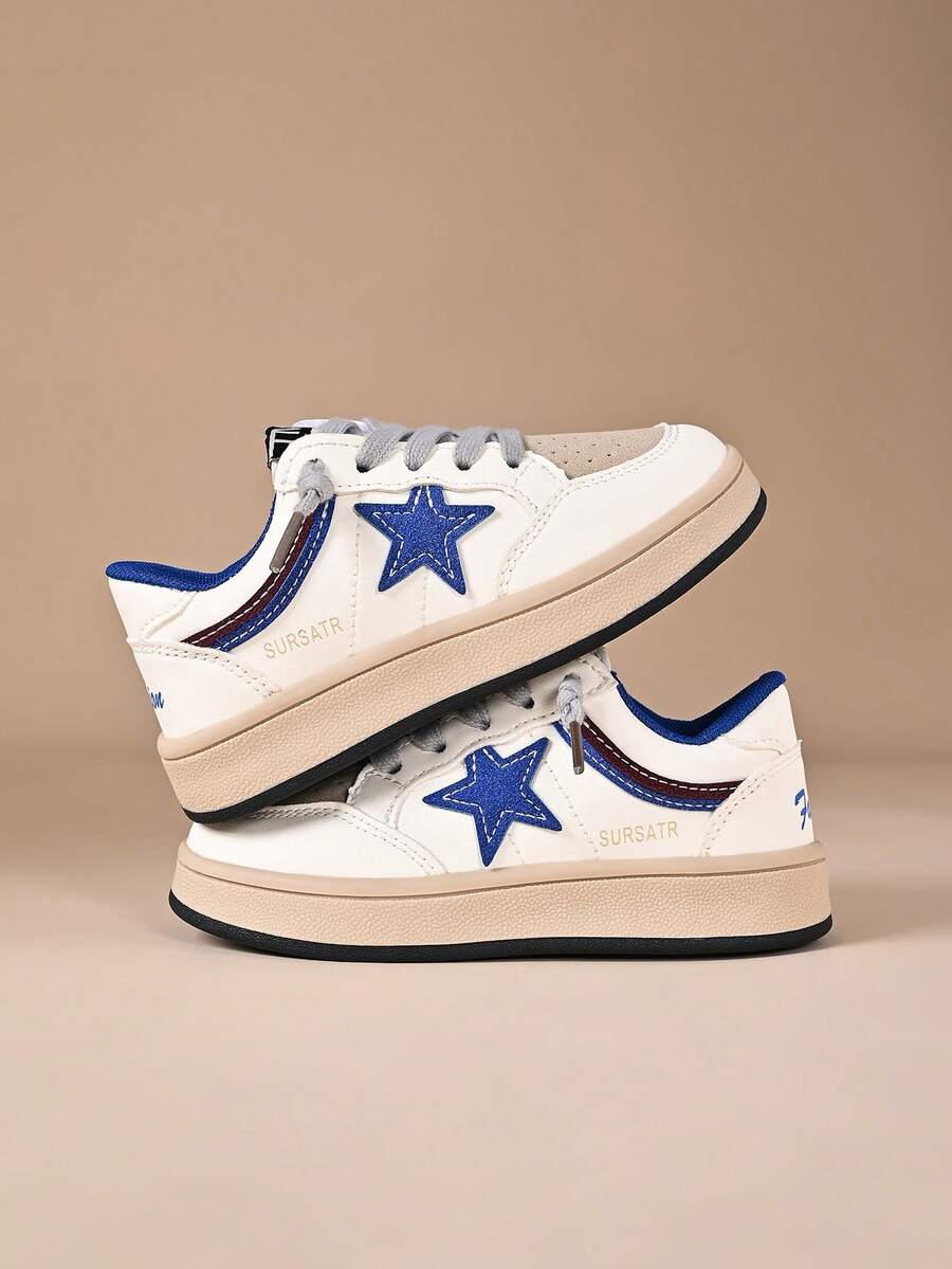 Fashionable Children's Sports Shoes Casual Retro Style Kids Skate Shoes - Blue - View 1