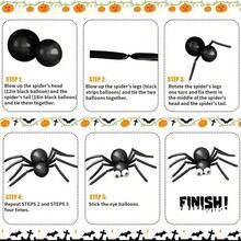 Halloween Theme Balloon Arch Garland Pack - Multi-Color Latex Balloons Matching Bat Pumpkin Ghost Spider Star Foil Balloons For Festival Scene Layout - Multicolor - View 4