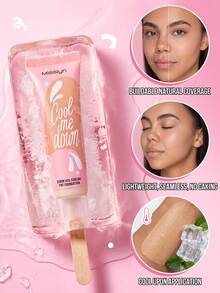 MISSLYN 1件裝 Cool Me Down Serum Veil 酷涼色調底妝液，液態霧面粉底，涼感效果，中度可疊加遮瑕，保濕精華質地，平滑無瑕妝效，毛孔模糊控油，輕盈日常底妝 - #128 Hazelnut Cream - 查看 3