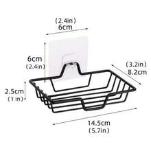 1pc Stainless Steel Bathroom Soap Holder, Wall-Mounted Storage For Washbasin, No-Drill Installation Drainage Soap Dish, Hanging Soap Rack For Home - Amber-Soap Box - View 10