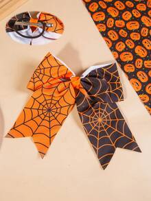 New Halloween Spider Web Bow Hair Clip Women Gothic Style Ribbon Party Costume Hair Accessory - Multicolor - View 11