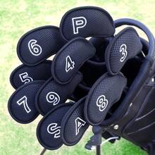 Golf Iron Club Head Covers, Protective Sleeve, Mesh Fabric Wear-Resistant, Thermal Lining, Protects Golf Iron Heads From Scratches, Simple Classic Style - Multicolor - View 1