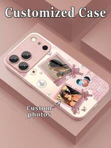 1 buah Casing Ponsel Foto Kustom, Desain Kolase Kupu-kupu Mutiara Macaron, Bagian Belakang Kaca Tempered + Bahan Tepi Lembut TPU, Cocok Untuk Seri S26ULTRA S25ULTRA S24 Dan Apple Duo/18ProMax/17ProMax/16Pro/15/14Plus/13Pro/12ProMax/11/XsMax/8/7/6Plus, Perlindungan Lensa Penuh, Kustomisasi Gambar Pribadi, Hadiah Ulang Tahun - Berwarna merah muda - View 1