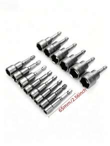 Set Adaptor Soket Heksagonal 1/4" 14 buah, Kit Mata Bor Kunci Mur Elektrik Metrik 5-12mm & Imperial 3/16"-7/16", Kompatibel dengan Mata Bor Soket Heksagonal Bor Listrik dan Obeng Impak, Set Alat Manual untuk Perbaikan Rumah, Otomotif, dan Pelepasan Pengencang Mekanik - set 14 buah - View 4
