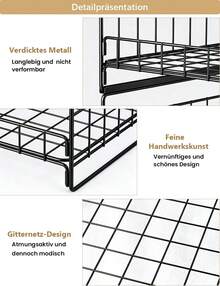 3-teiliger stapelbarer Kleiderschrank-Organizer, Schubladen-Organizer, Schubladen-Organisationssystem, faltbarer Schrank für Zuhause und Küche, Weiß MZWS - Schwarz - Übersicht 8