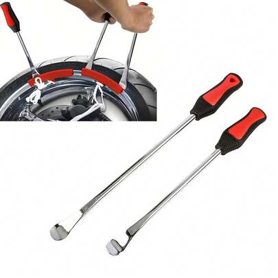 1pc Extended Tire Lever Flat Head Tire Pry Bar With Anti-Slip Handle Multi-Functional Crowbar Chromium Vanadium Steel Tire Mounting And Removal Tool For Mountian Bike Road Bike Automotive And Motorcycle
