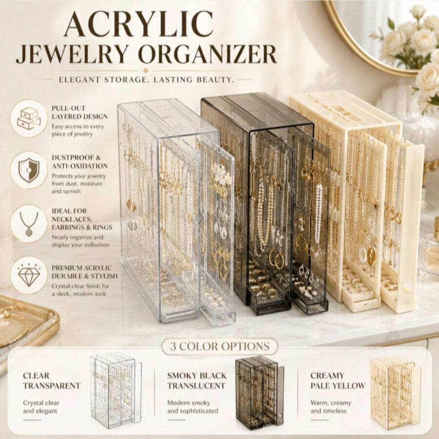 1pc Display Stand, Baraziku Key Chain Holder, Phone Lanyard, Anime Merchandise, Small Storage Box, Pin Display Rack, High-End Elegant Earrings, Earrings, Necklaces, Bracelets, Jewelry, Large Capacity Luxury Transparent Anti-Oxidation Display Stand, Jewelry Storage Box