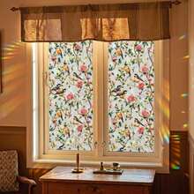 Ins French Vintage Bird & Rose Static Cling Window Film, Privacy Protection Sticker, No Glue, UV Protection, Sunshade & Heat Insulation, Bathroom Frosted Glass Sticker, Home Decor - Pastoral Bird Song Window Sticker - View 10