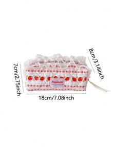 1 PC Little Bear Lace Pencil Bag Cream Colored Learning Supplies Storage Stationery Bag Student Portable Pencil Bag, Back To School, First Day Of School - Multicolor - View 11