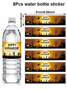 16 buah Stiker Botol Minum Halloween, Motif Hantu Kelelawar, Cocok untuk Dekorasi Halloween, Dekorasi Trick or Treat untuk Halloween, Dekorasi Rumah, Dekorasi Meja Dapur, Hadiah Halloween, Dekorasi Musim Gugur - Halloween - View 23
