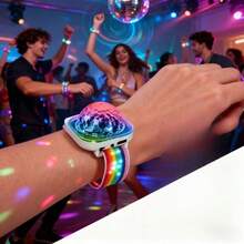 RGB Disco Wristband Light - Color-Changing LED, Vibrant Color Shifts, USB Rechargeable, Magic Ball RGB Colorful Light, Suitable For Party Decoration, Home Dancing, Karaoke, Birthday, Wedding Decoration, Family Gathering, Holiday Leisure Entertainment Atmosphere Light - Multicolor - View 12