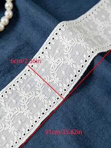 1 Yard Pita Renda Bordir Putih dengan Lubang Berongga untuk Motif Bunga, Aksesori Jahit DIY untuk Gaun, Rok, Tirai, Dekorasi Buatan Tangan - bilateral - View 11