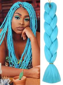 24 Inch High Temperature Synthetic Braiding Hair Bundles, Suitable For Braiding, Colors Include Light Brown, Platinum Blonde, Gray, Black, Brown Gradient, Multicolor, Fashion Braiding Hair Extensions, Suitable For Daily, Party, Cosplay, Music Festival And More - Multicolor - View 29