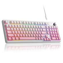 98% MageGee GK960 Wired Membrane Keyboard, 99 Keys, Full RGB Backlit, Mechanical Feel Quiet Typing, With Volume Knob, Ergonomic Design, Suitable For Office And Gaming/PC/Laptop/Win/MacOS, Birthday Gift [Front Print/Side Print] - View 14