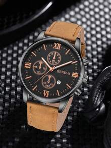 4pcs Men's Quartz Watch Mixed Set, Business Casual Minimalist Dial With Date Function, Suitable For Daily Wear, Decoration Or Father's Day, Thanksgiving And Other Holiday Gifts For Friends And Father - Multicolor - View 8
